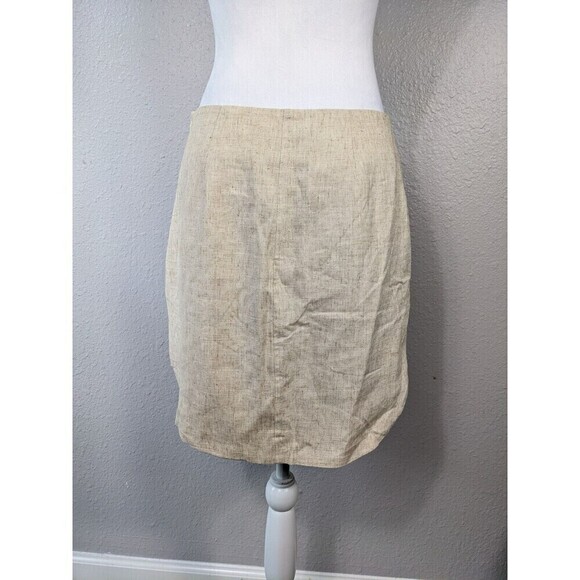 Anthropologie Sunday In Brooklyn Linen Mini Skirt Beige Size Small - Picture 6 of 10